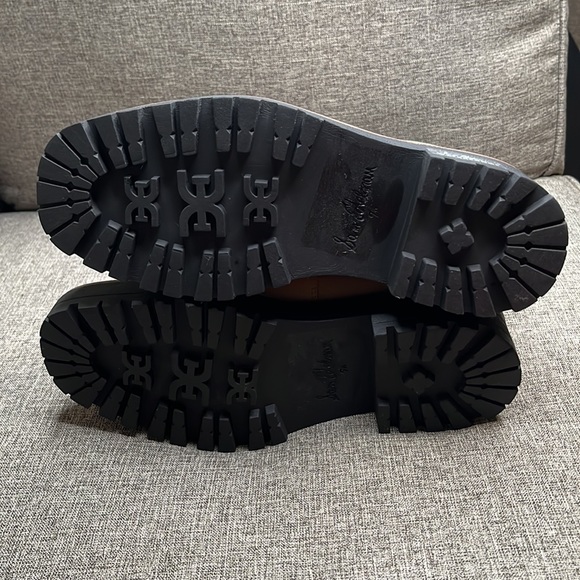 SAM EDELMAN Laguna Waterproof Lug Sole Chelsea Boot Sesame Leather Size 7 1/2 - Picture 11 of 13